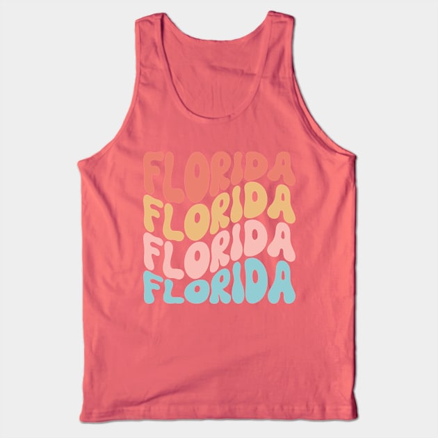 Florida Repeat Graphic Tee, Casual Sunshine State Shirt, Perfect for Beach Outings, Unique Gift for Florida Lovers Tank Top by TeeGeek Boutique